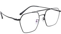 Unisex Medium Hexagon Spectacle Frame. Black Color Metal Frame