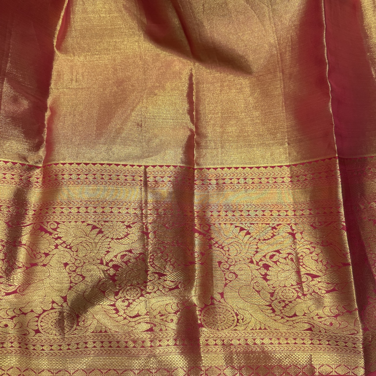 Kalamkari Style Kanjivaram Tissue Saree