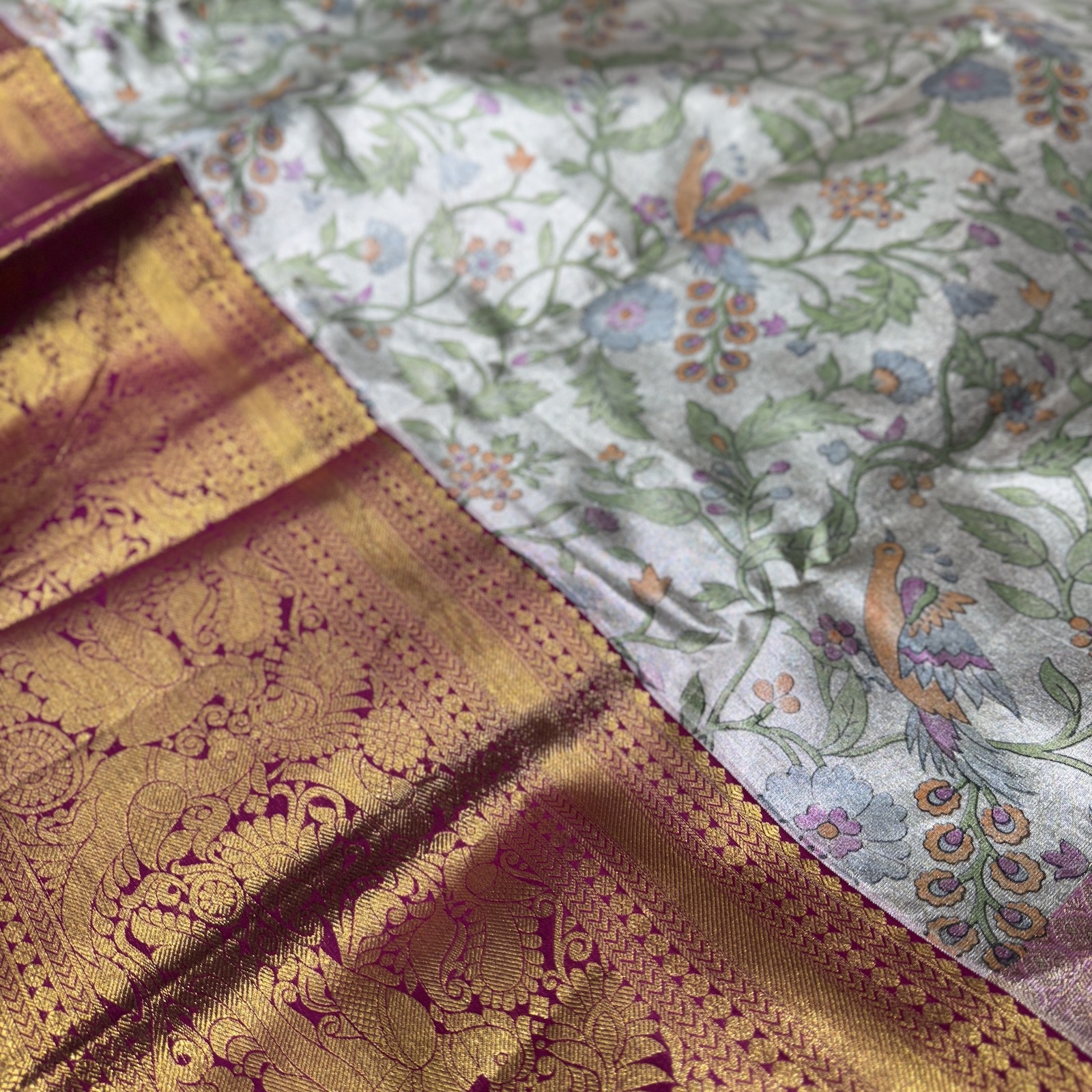 Peacock Motif Kanjivaram Tissue Saree