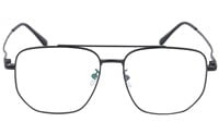 Unisex Large Pentagon Spectacles Frames. Black Color Metal Frame