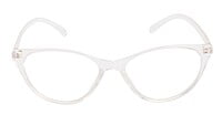 Female Large Cat Eye Spectacle Frame. Transparent Frame