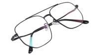Unisex Large Pentagon Spectacles Frames. Black Color Metal Frame