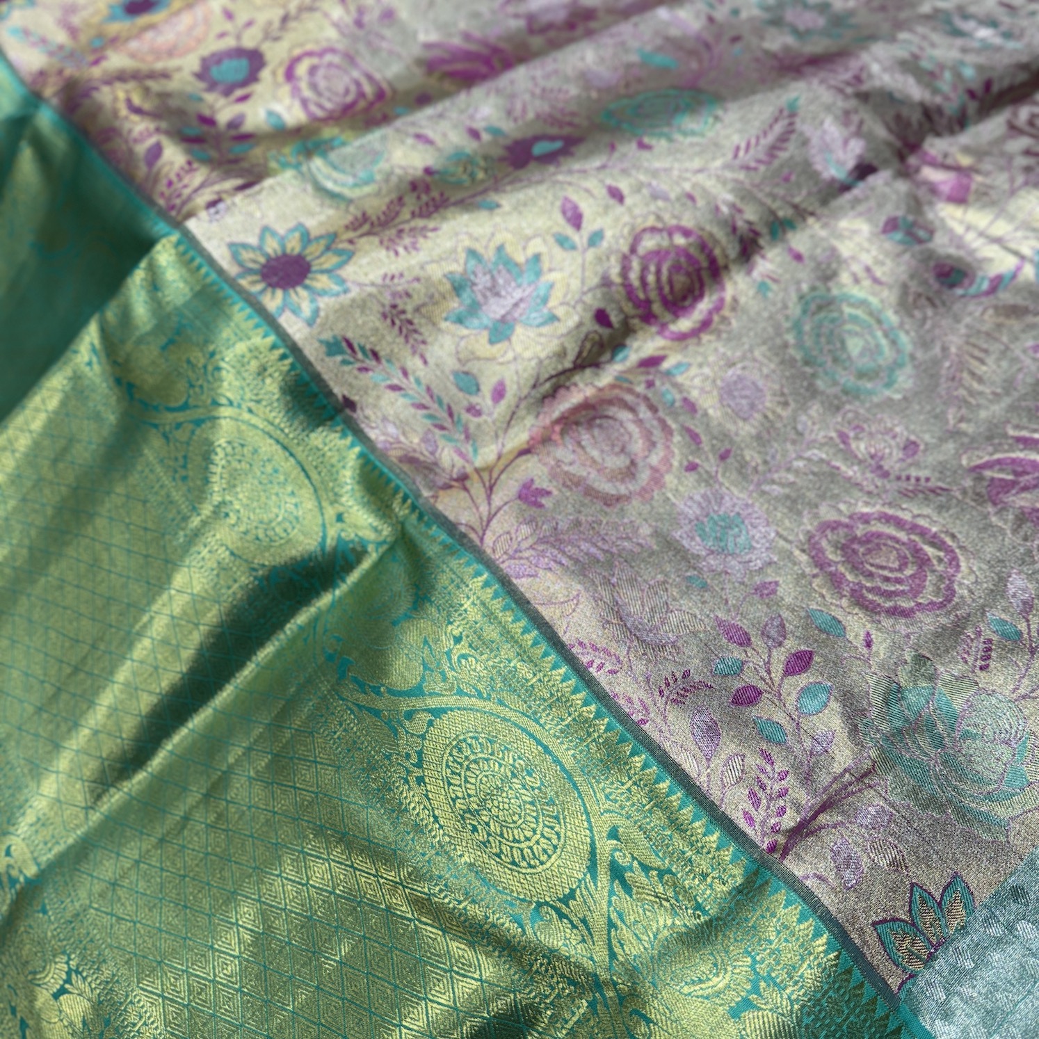 Pastel Kanjivaram Tissue Saree