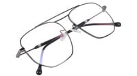 Unisex Large Pentagon Spectacle Frame. Grey Color Frame