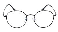 Unisex Medium Round Spectacle Frame. Black Metal Frame