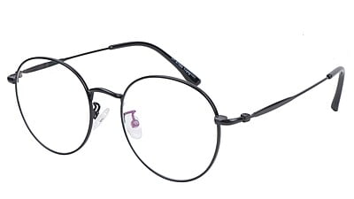 Unisex Medium Round Spectacle Frame. Black Metal Frame Unisex Medium Round Spectacle Frame. Black Metal Frame