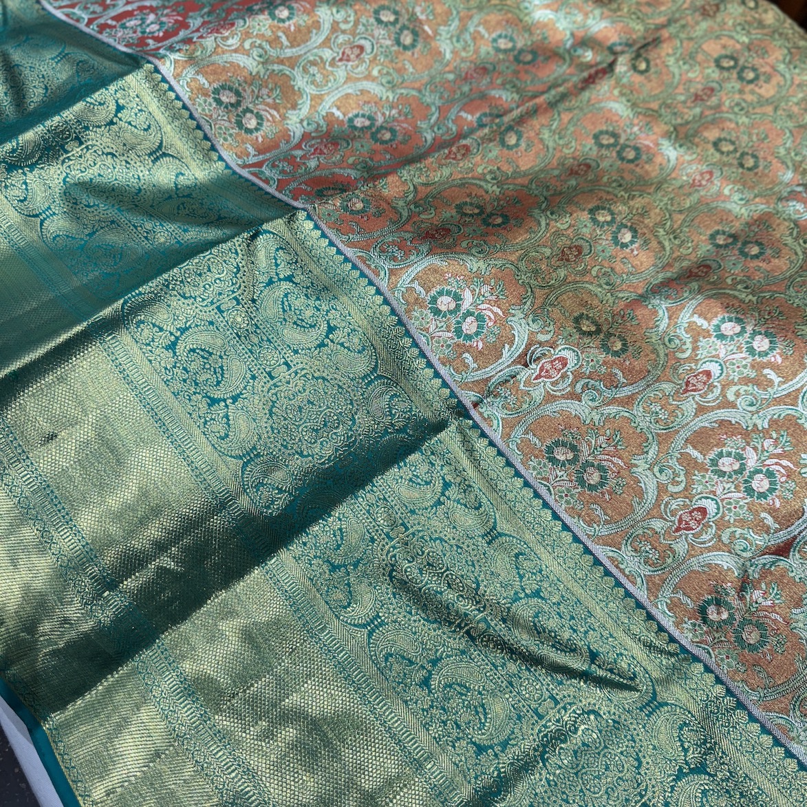 Orange Kanjivaram Tissue