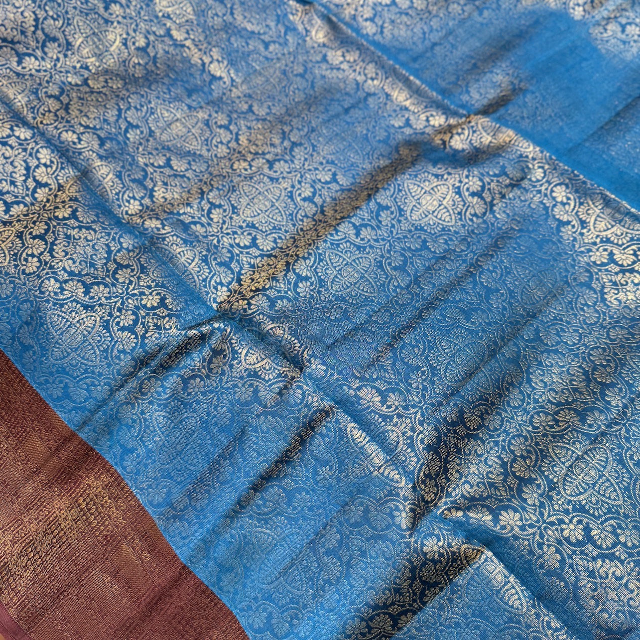 Elm Blue Soft Silk Saree