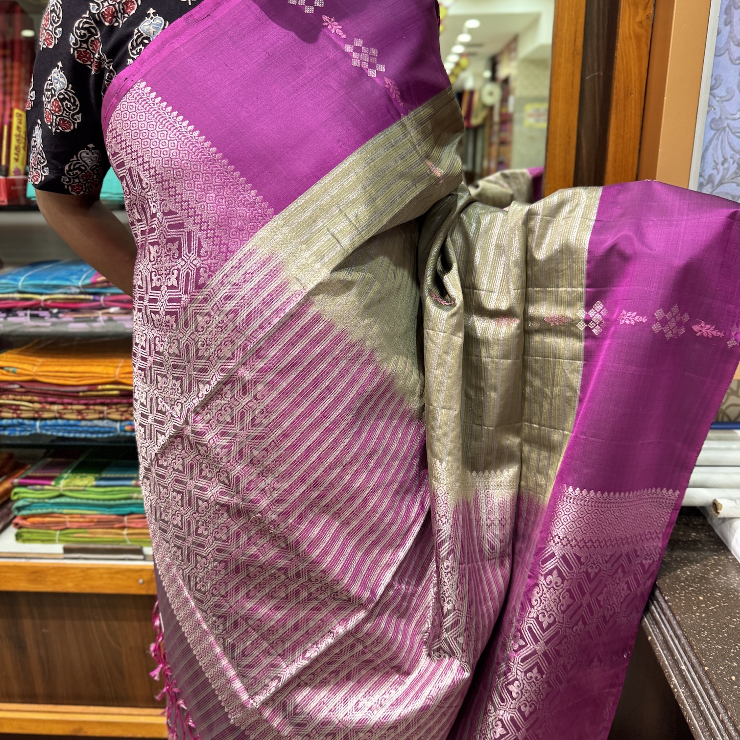 Elaichi Green Soft Silk Saree