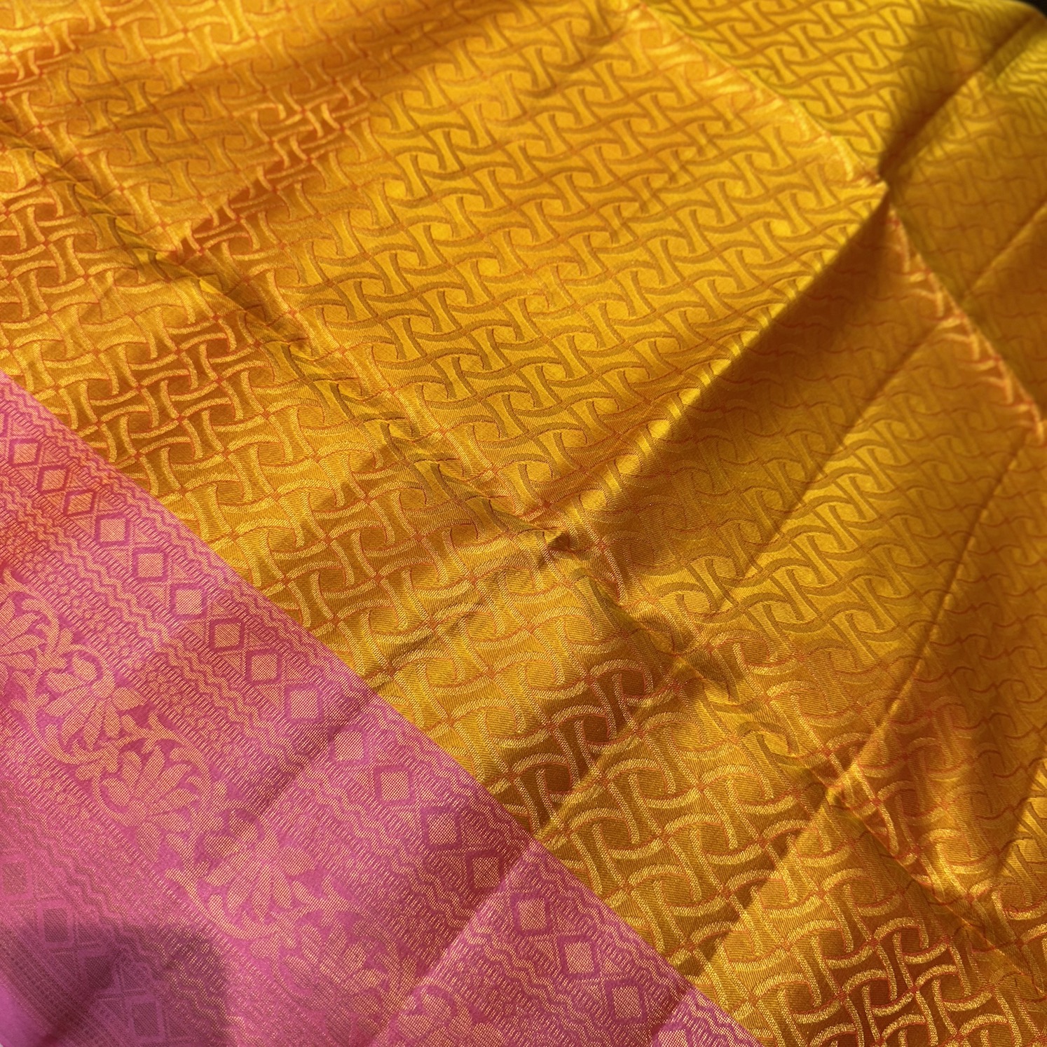 Ochre Yellow Soft Silk Saree