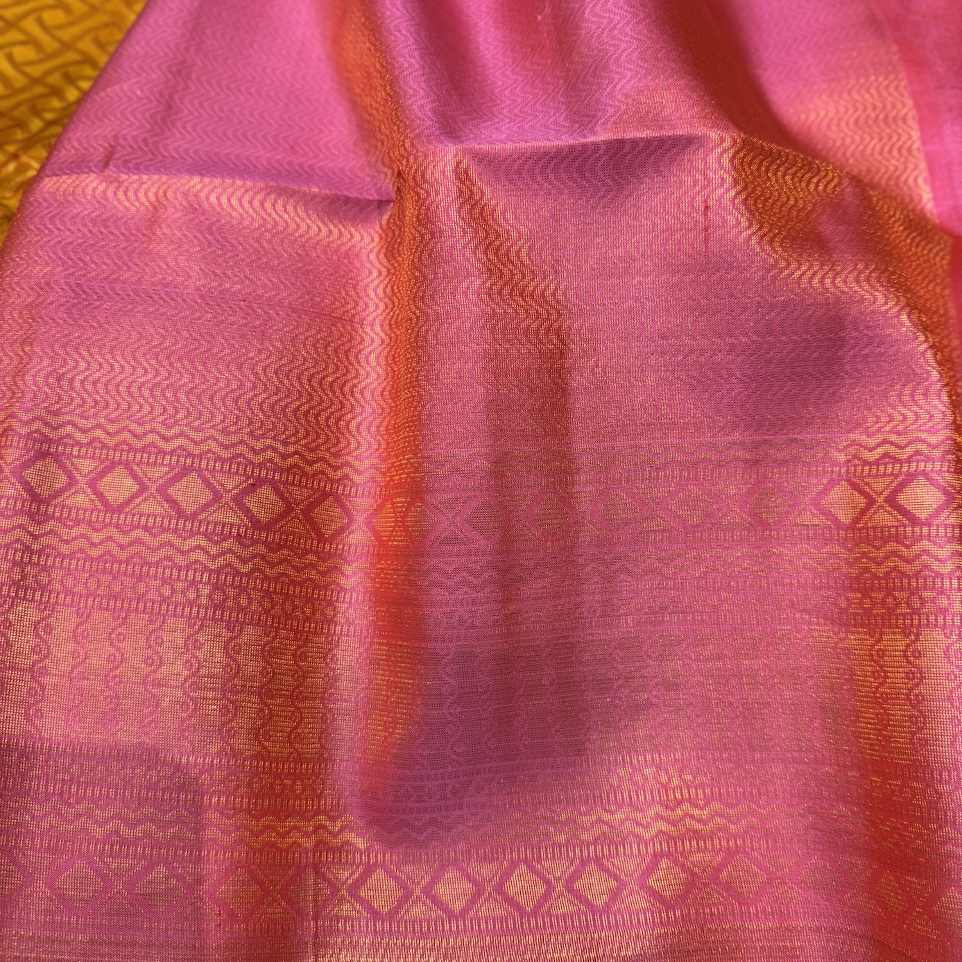 Ochre Yellow Soft Silk Saree