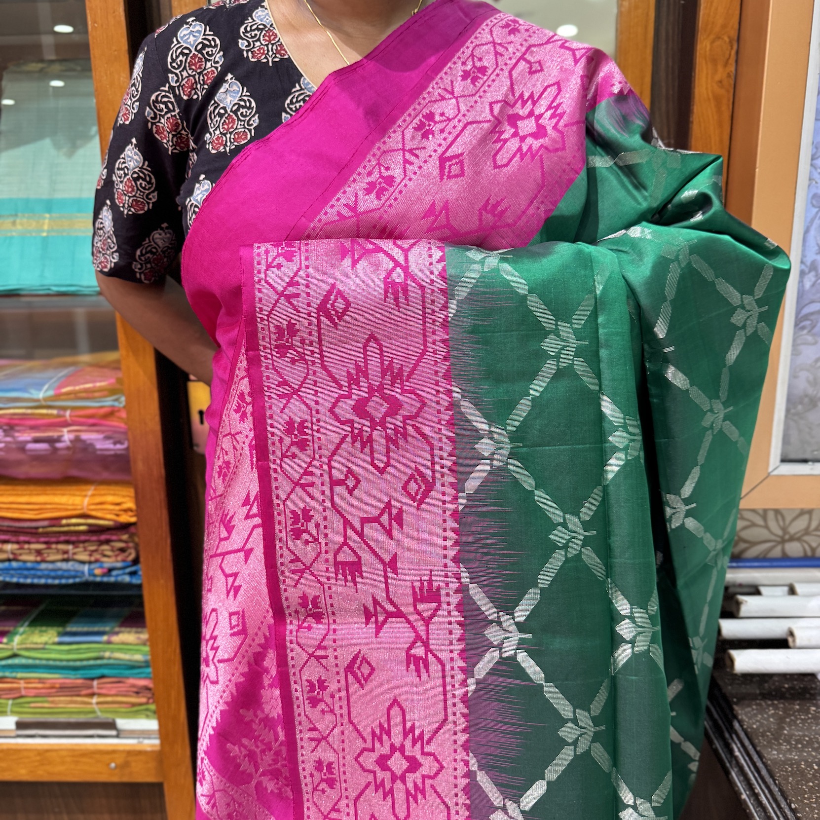 Leaf Green Soft Silk Saree