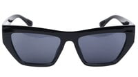 Female Large Rectangular Sunglasses. Glossy Black Color Frame.