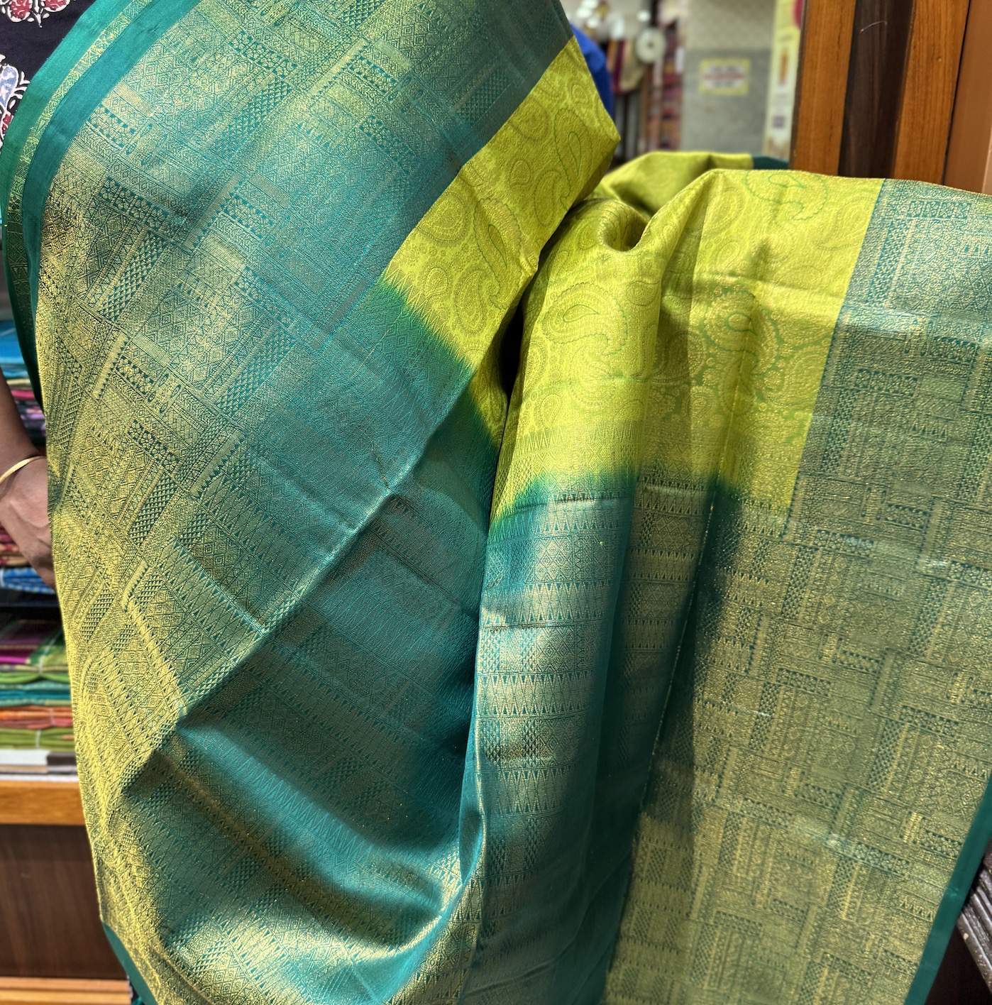 Parrot Green Soft Silk Saree