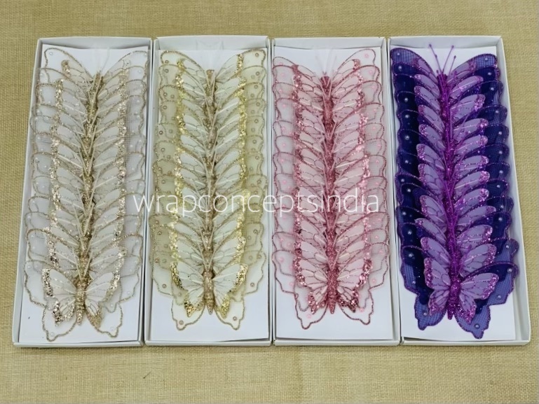 Glitter Butterfly - White/Pink/Purple/Champagne