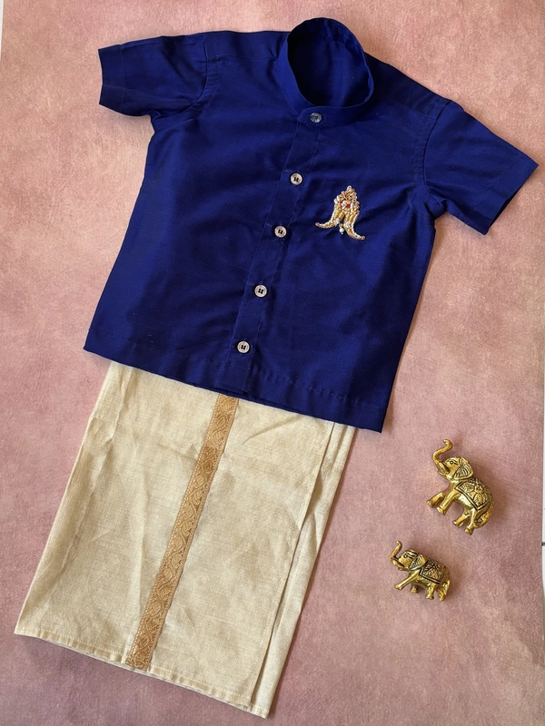 Kids Puli Nagam Embroidery Shirt