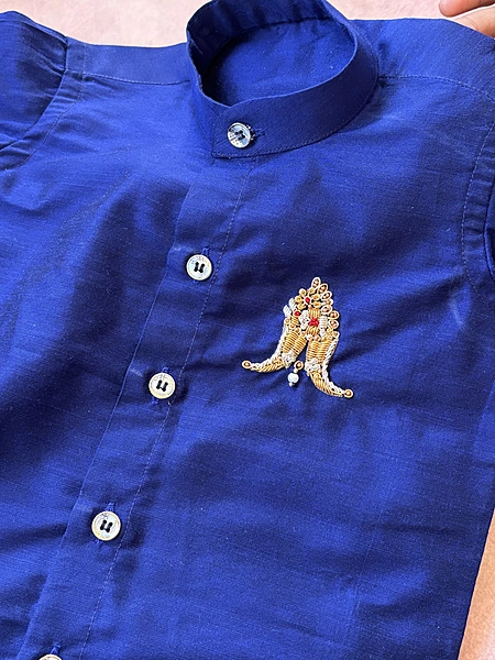 Kids Puli Nagam Embroidery Shirt