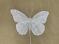 Glitter Butterfly - White/Silver/Gold