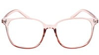 Unisex Oversized Square Spectacle Frame. See Through Brown Color Frame.