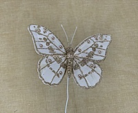 Glitter Butterfly - White/Silver/Gold
