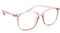 Unisex Oversized Square Spectacle Frame. See Through Brown Color Frame.