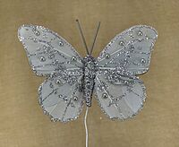 Glitter Butterfly - White/Silver/Gold