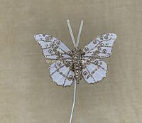 Glitter Butterfly - White/Pink/Emerald/Gold/Silver