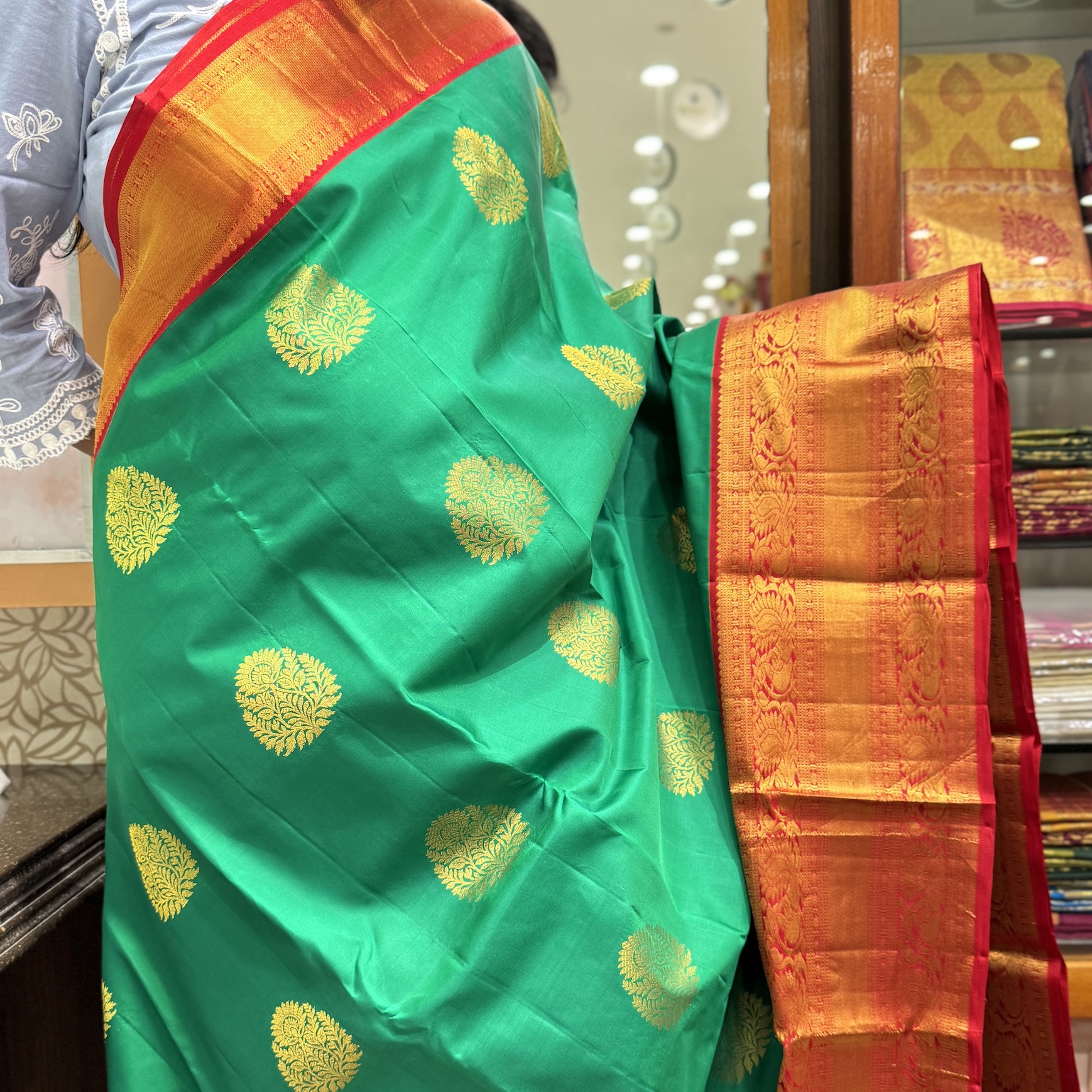 Jade Green Kanchipuram Silk Saree