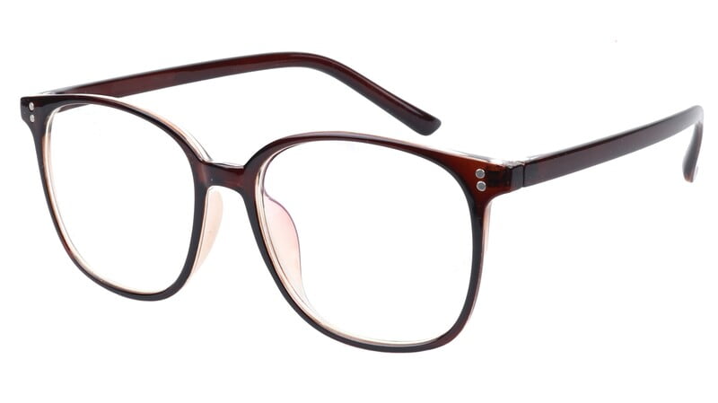 Unisex Oversized Square Spectacle Frame. Brown Color Frame. Unisex Oversized Square Spectacle Frame. Brown Color Frame.