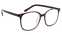 Soigné Unisex Oversized Square Spectacle Frame. Brown withWith Black Transparent