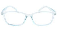 Unisex Rectangular Spectacle Frame. See Through Light Blue Color Frame.