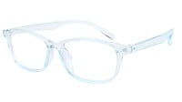 Unisex Rectangular Spectacle Frame. See Through Light Blue Color Frame.