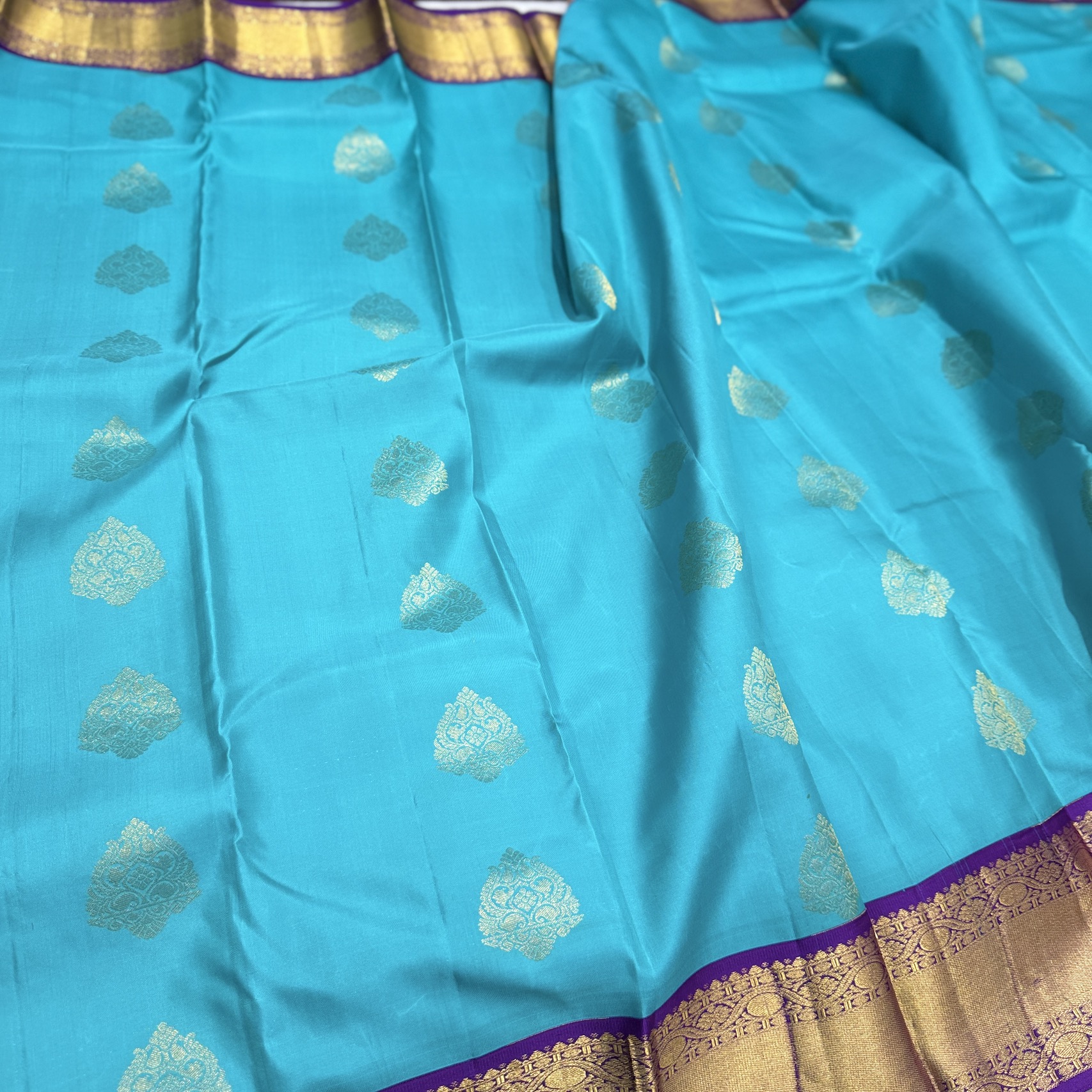 Teal Kanchipuram Silk Saree