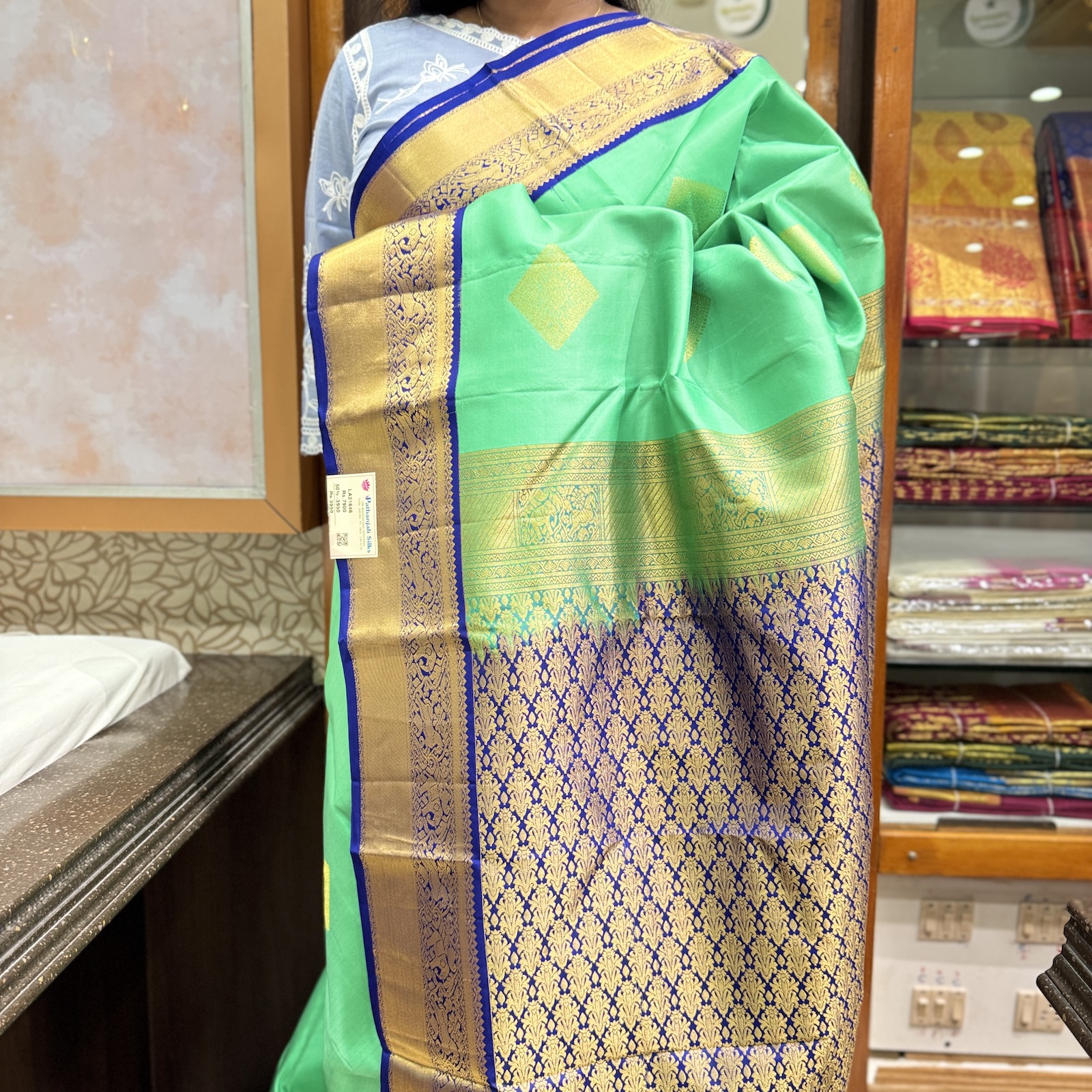 Rexona Green Kanchipuram Silk Saree