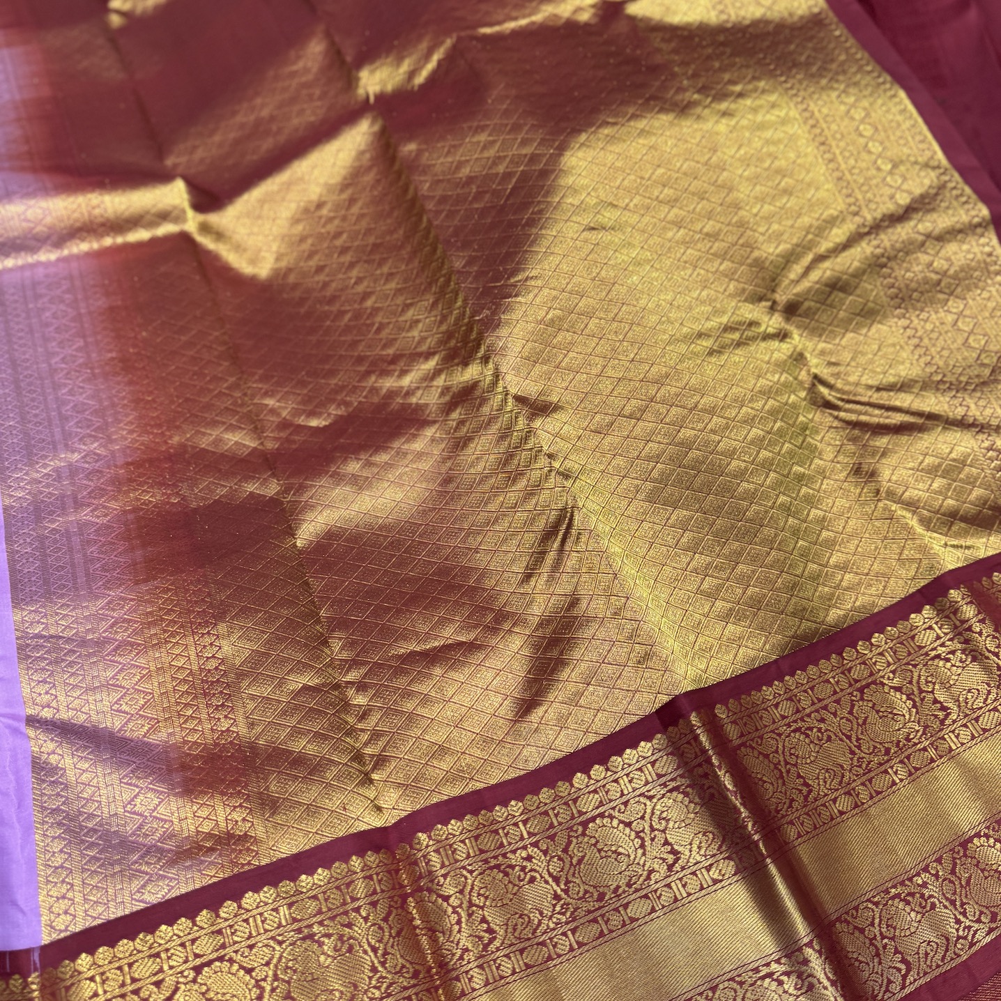Candy Pink Kanchipuram Silk Saree