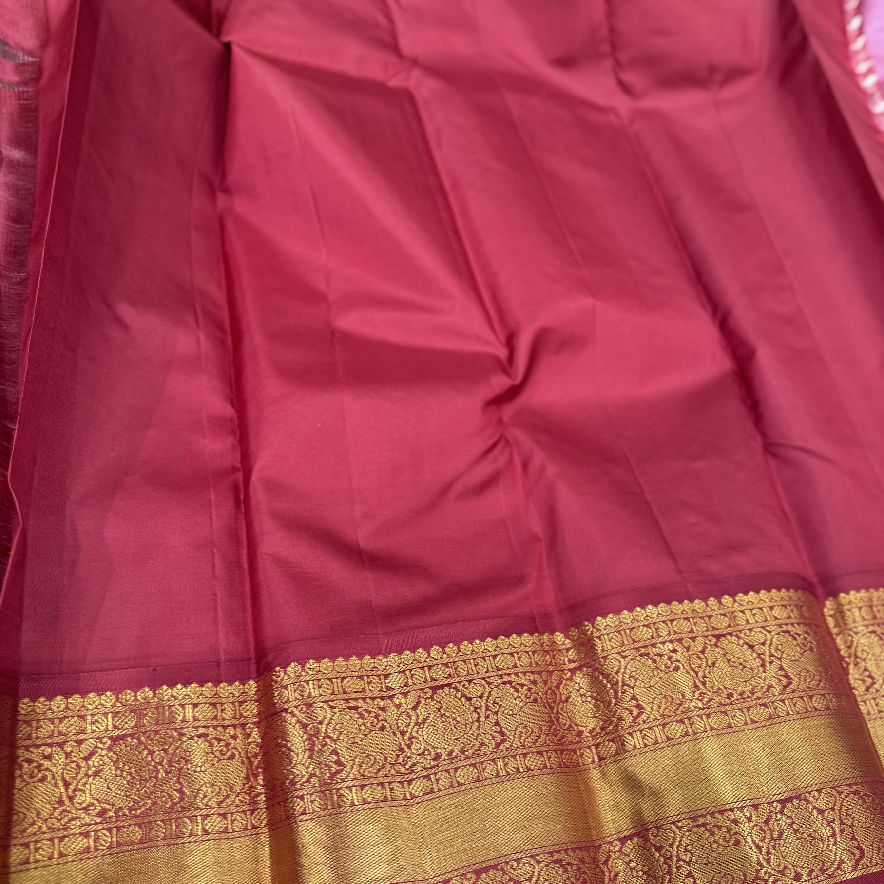 Candy Pink Kanchipuram Silk Saree