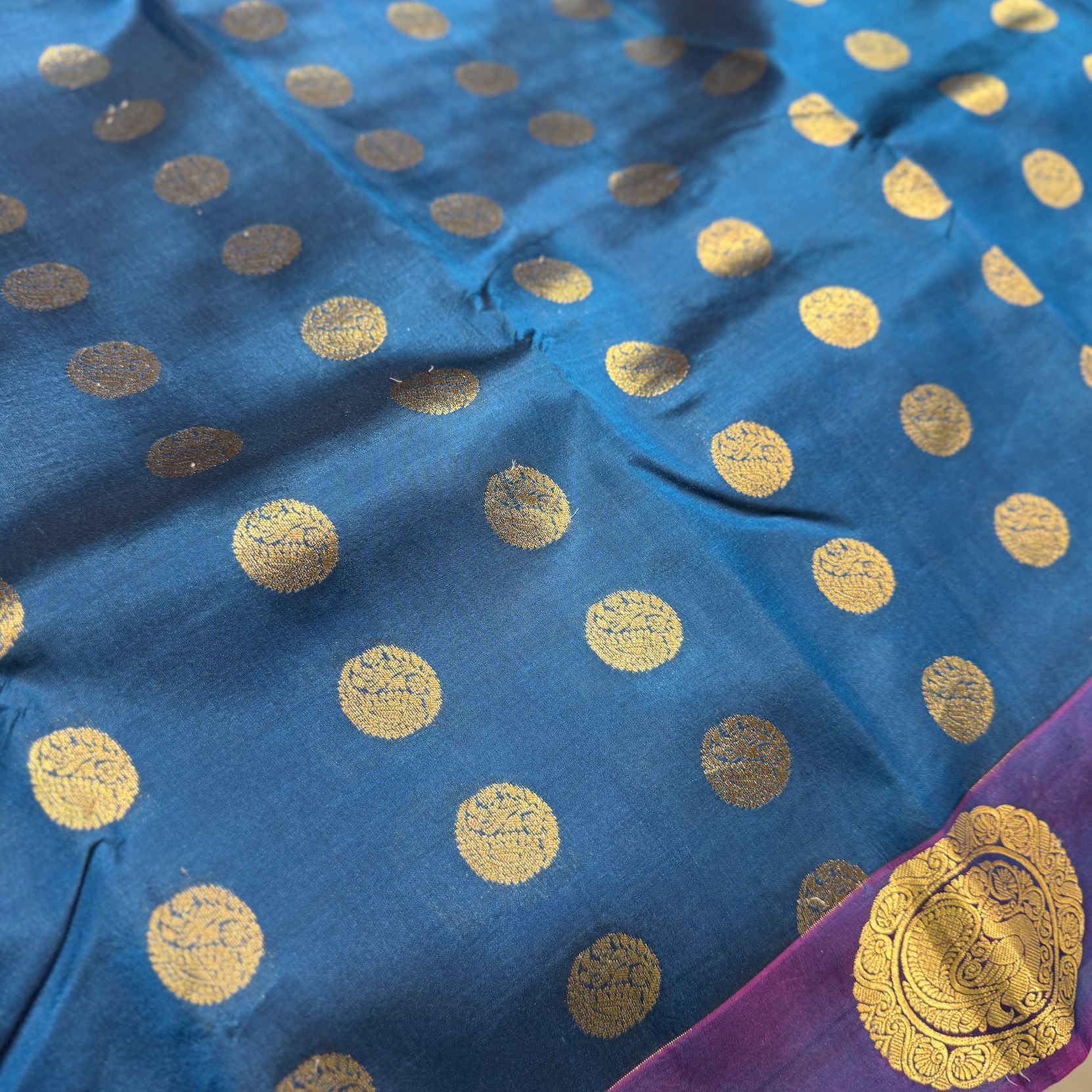Ashberry Blue Kanchipuram Silk Saree