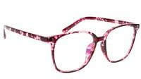 Unisex Oversized Square Spectacle Frame. Red & Transparent Frame.