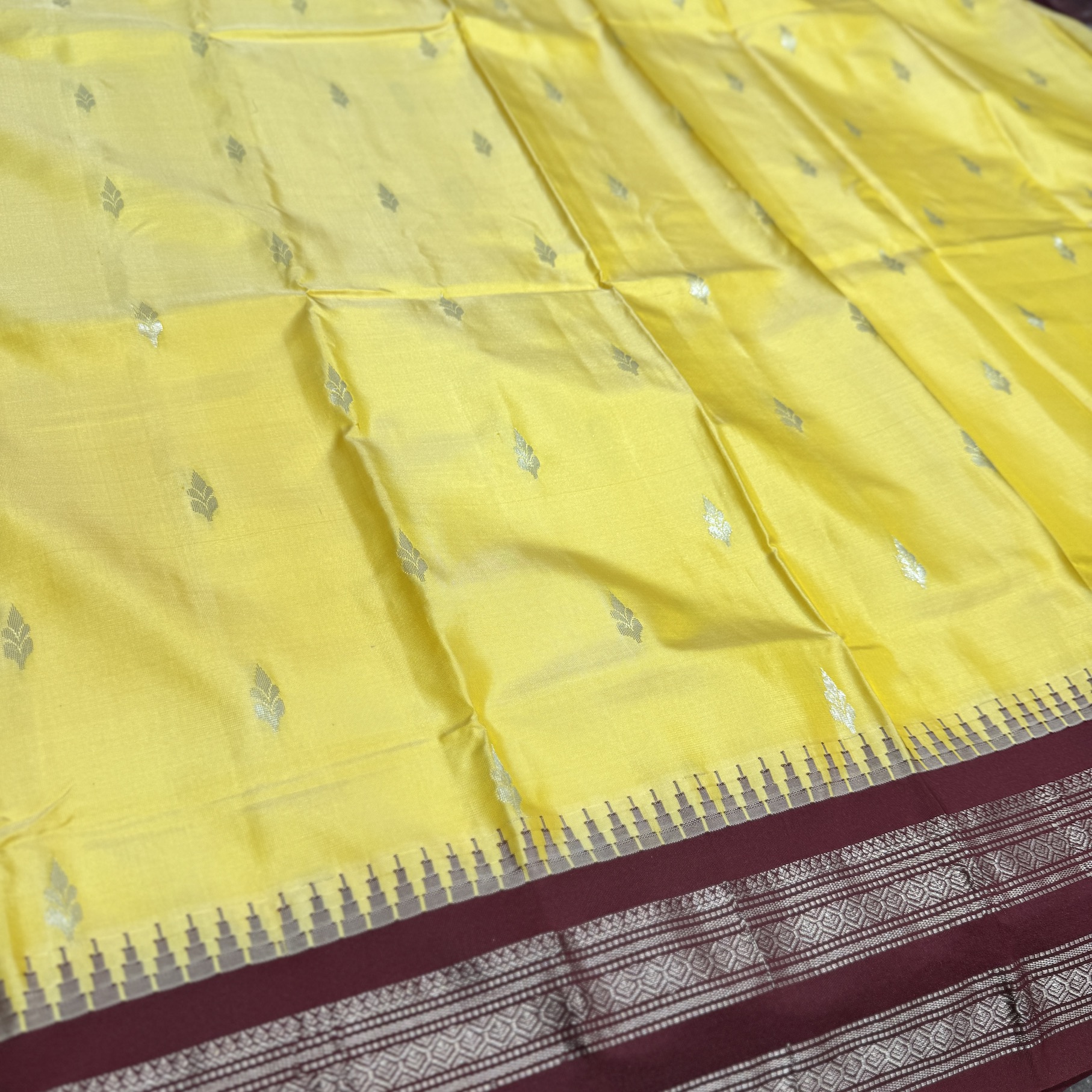 Marigold Yellow Silk Saree