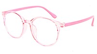 Round Spectacle Frame For Girl Kids. See Through Light Pink Rim. AGE-(12-15Yrs).