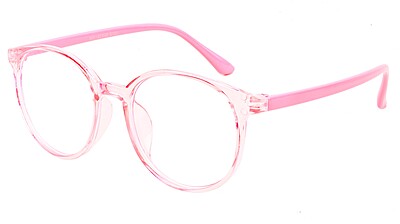 Round Spectacle Frame For Girl Kids. See Through Light Pink Rim. AGE-(12-15Yrs).