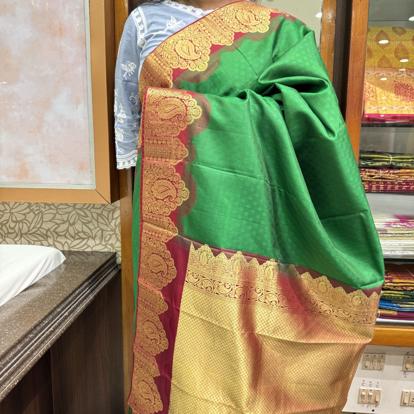Emerald Green Silk Saree