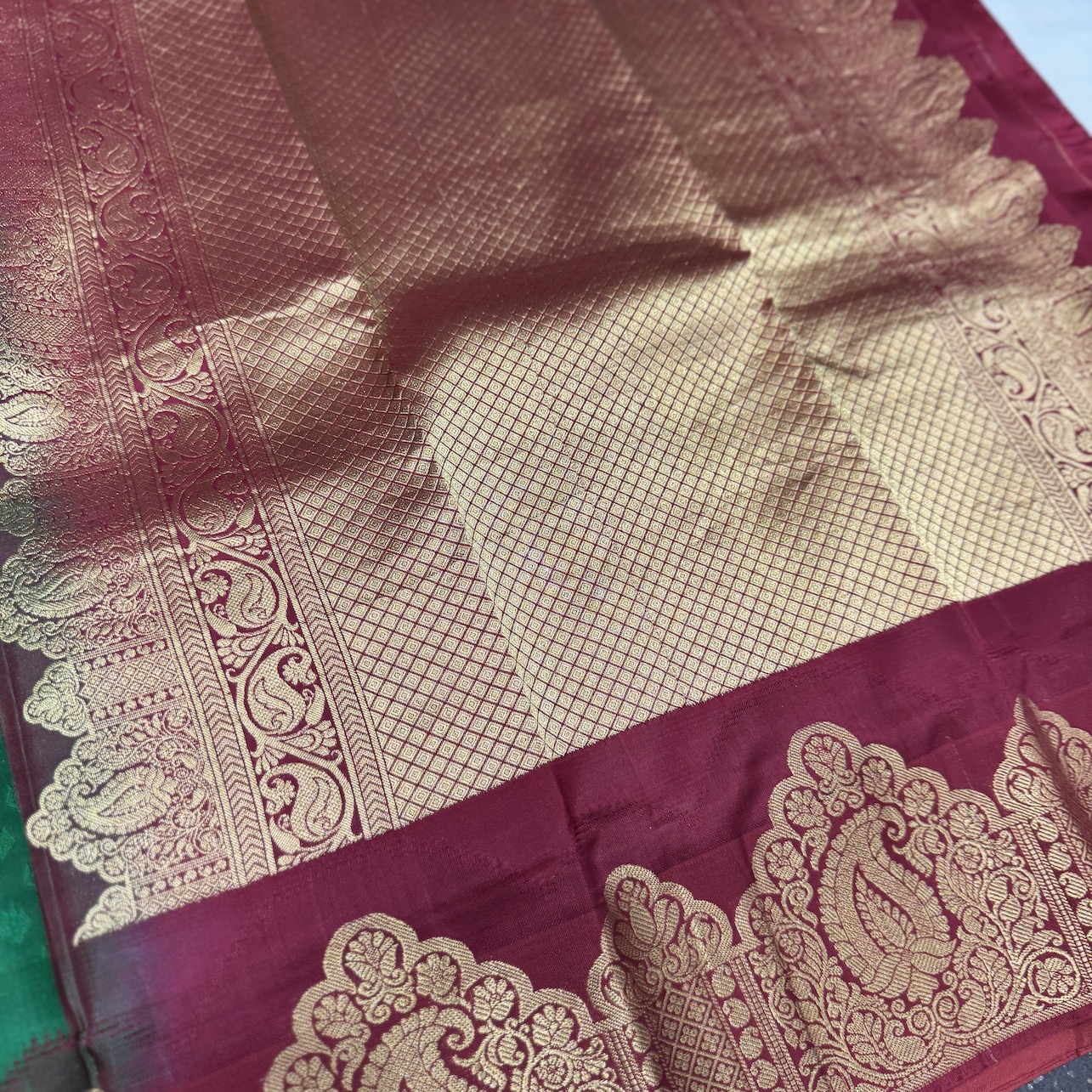 Emerald Green Silk Saree