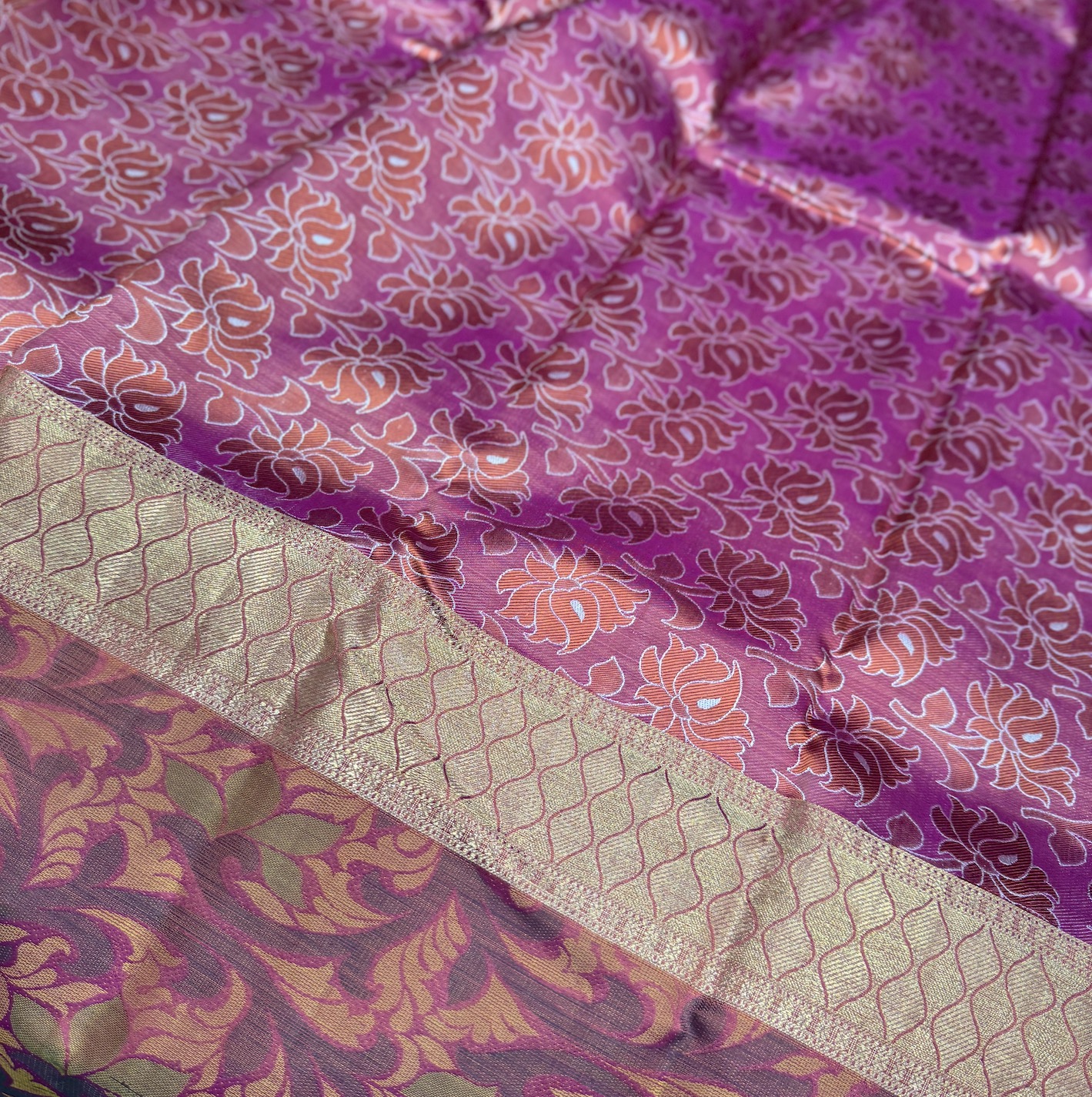 Tomato Red Kanchipuram Silk Saree