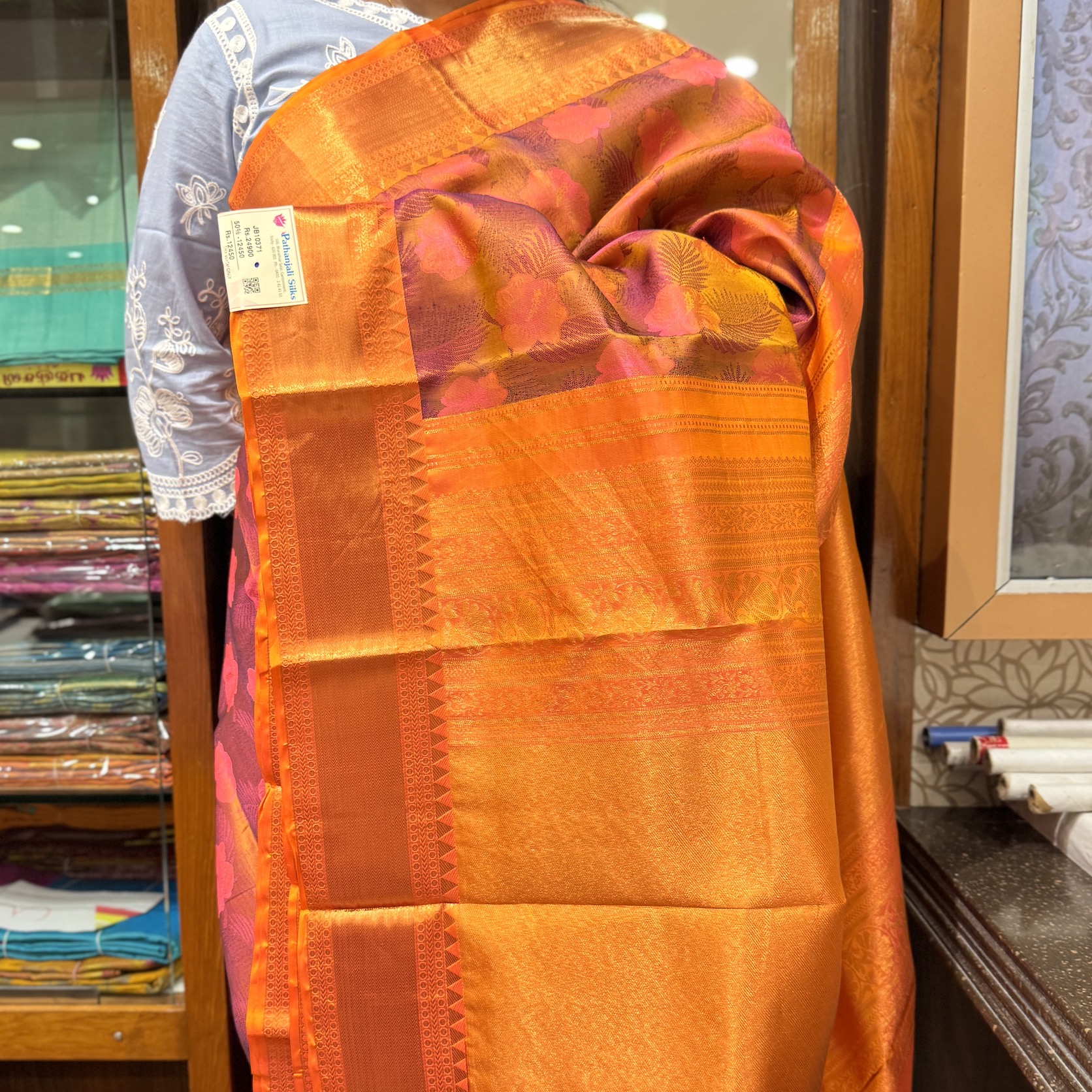 Salsa Orange Silk Saree