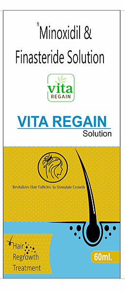 Vita Regain 5% Minoxidil & 0.1% Finasteride Topical Solution | Clinically Proven Hair Regrowth Treatment | 60ml