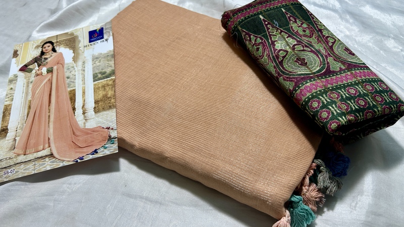 Shaggy Premium Tissue Silk Saree - Beige