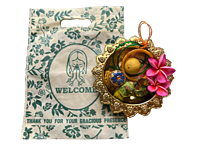 Silver plated plastic decorative plates small  with flower design (Pack of 8pcs)