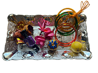 Silver coated plastic decorative plates with elephant design(Pack of 5pcs) Silver coated plastic decorative plates with elephant design(Pack of 5pcs)