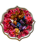 Silver plated plastic decorative plates with floral design(Pack of 5 pcs)